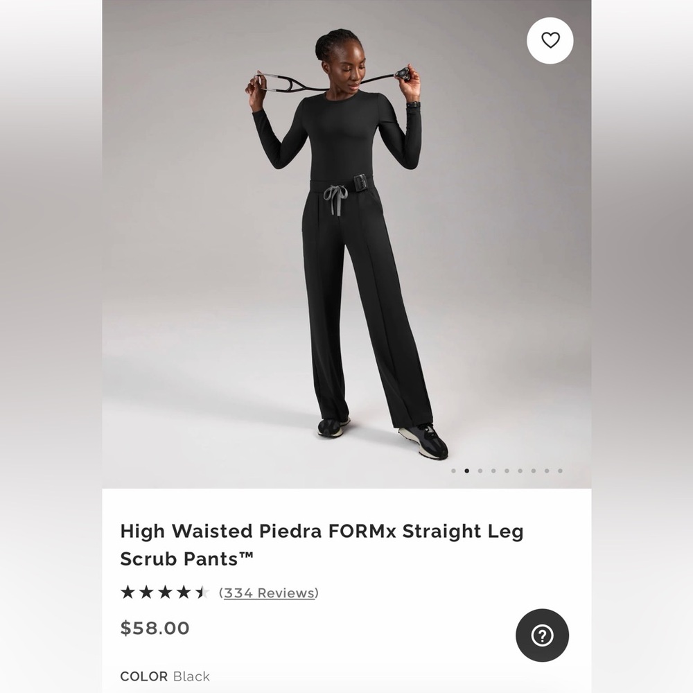 Figs Black High Waisted Piedra FORMx Straight Leg Scrub Pants
